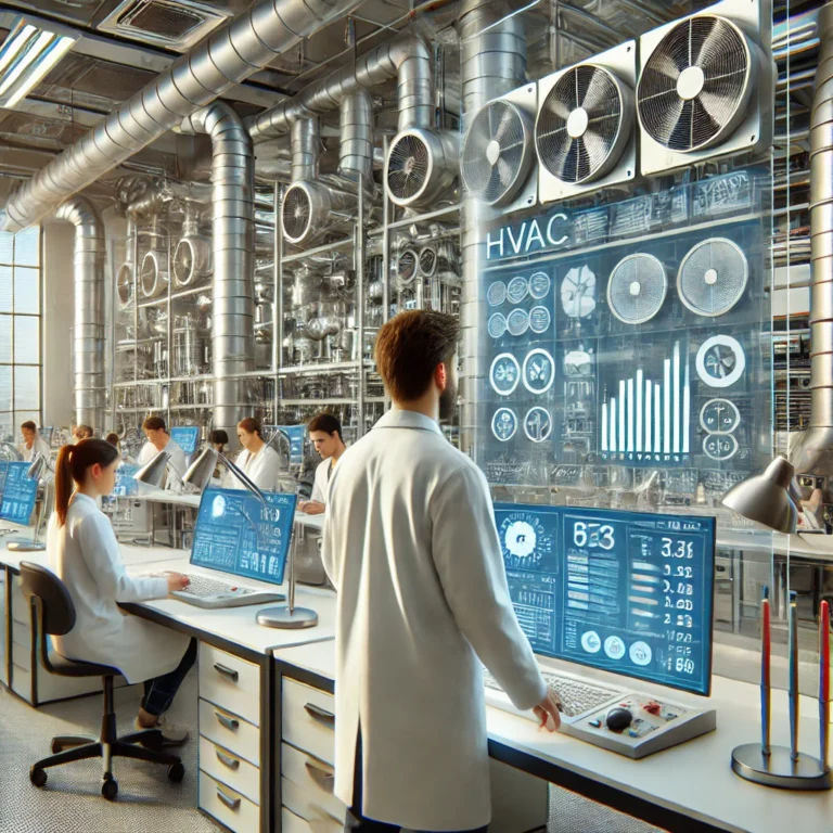 DALL·E 2024-12-10 09.28.36 - A close-up view of a highly professional and futuristic laboratory environment focused on ventilation and air conditioning (HVAC) systems. The lab fea