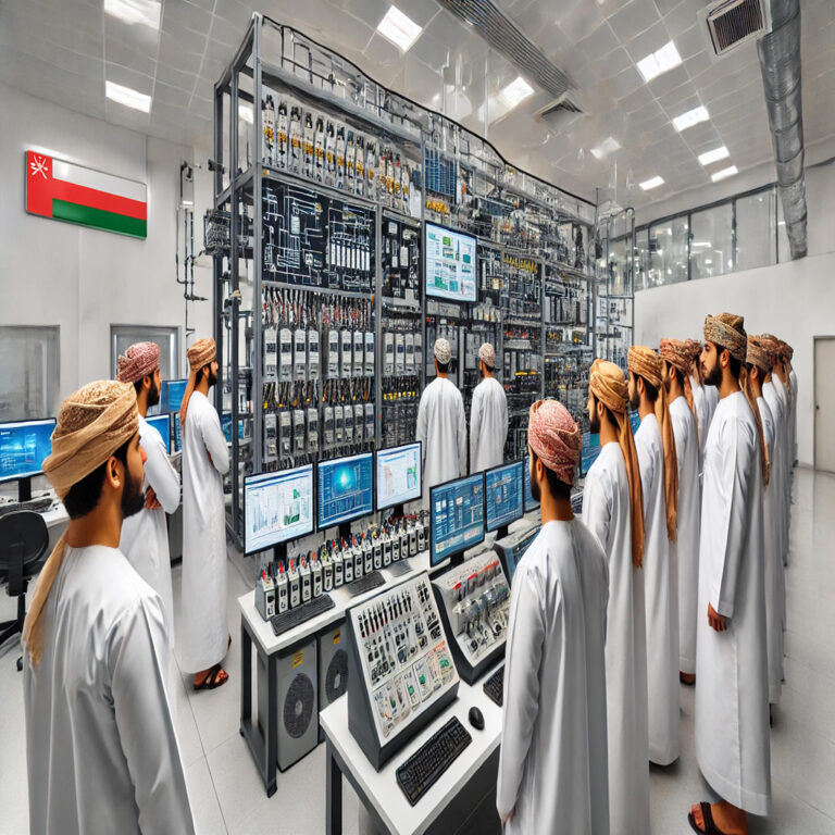 DALL·E 2025-01-08 21.48.34 - A professional training lab titled 'Power Transmission Smart Grid Technologies Learning System Lab' for hands-on industrial training. The lab features1