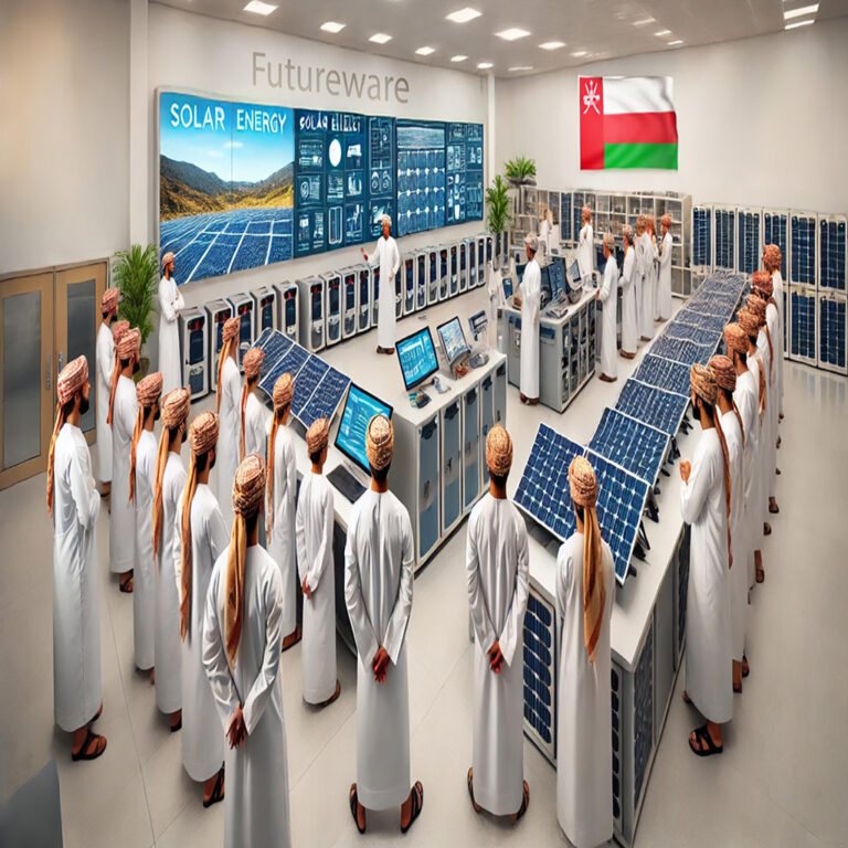 DALL·E 2025-01-08 21.49.14 - A professional training lab dedicated to a Solar Energy Learning System for hands-on renewable energy training. The lab features solar panels, inverte1